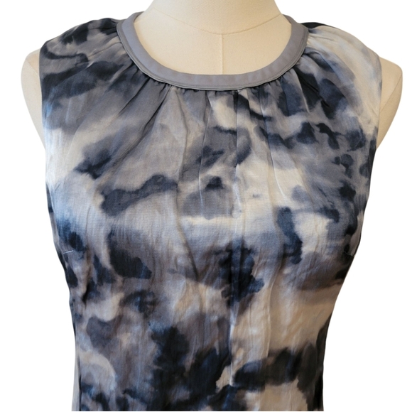NWT Ann Taylor Gray Silk Blend Sleeveless Dress Size 0 Petite - Picture 2 of 6
